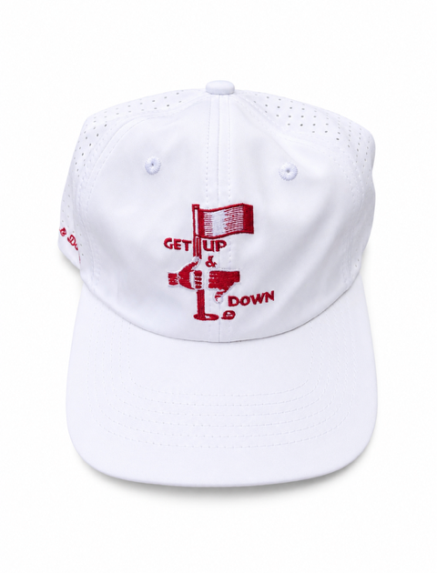 GET UP & DOWN DAD HAT WHITE & RED