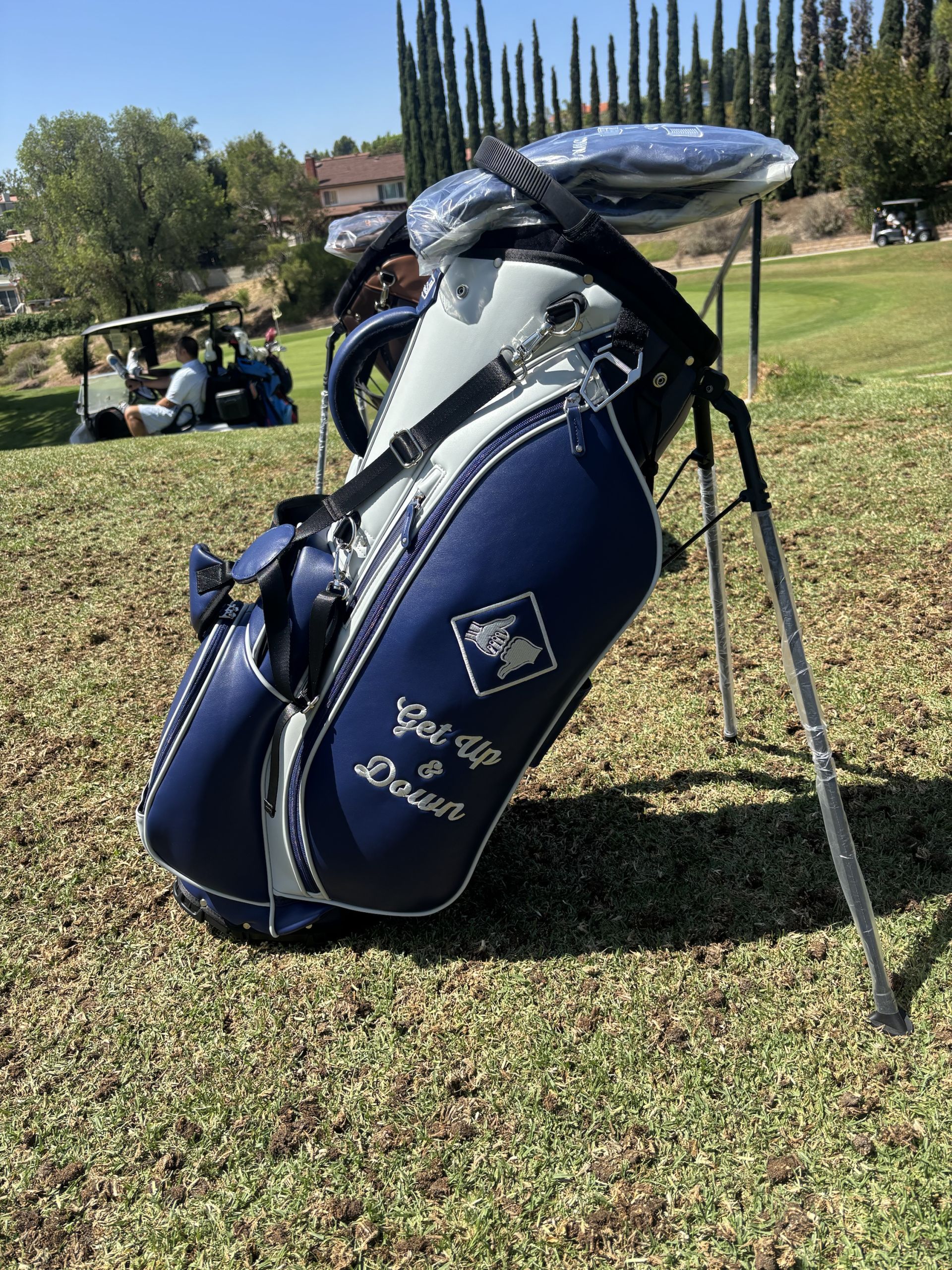 Get Up & Down Premium Golf Bag Navy & Light Gray